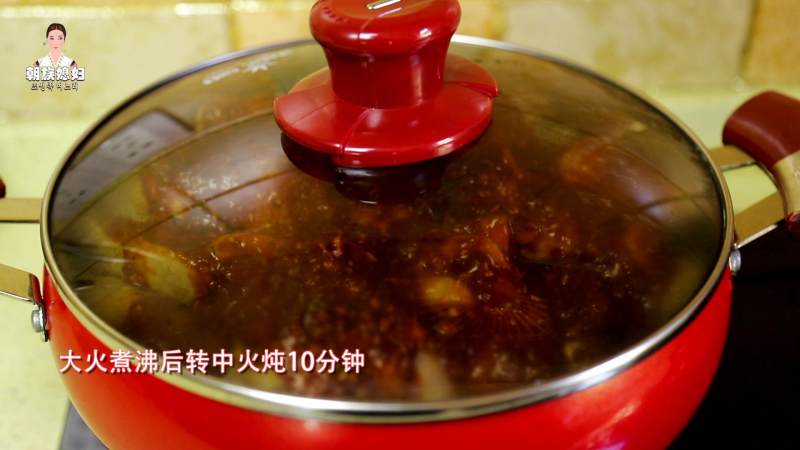 韩式辣白菜炖鸡肉块的做法步骤：15