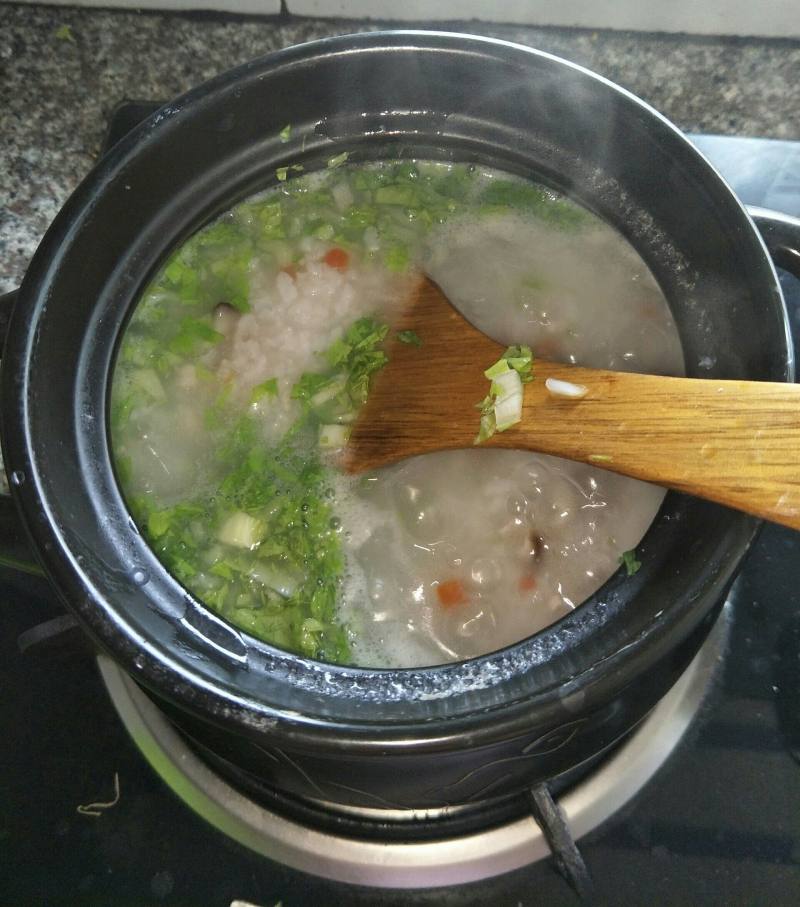 蔬菜肉末粥的做法步骤：7