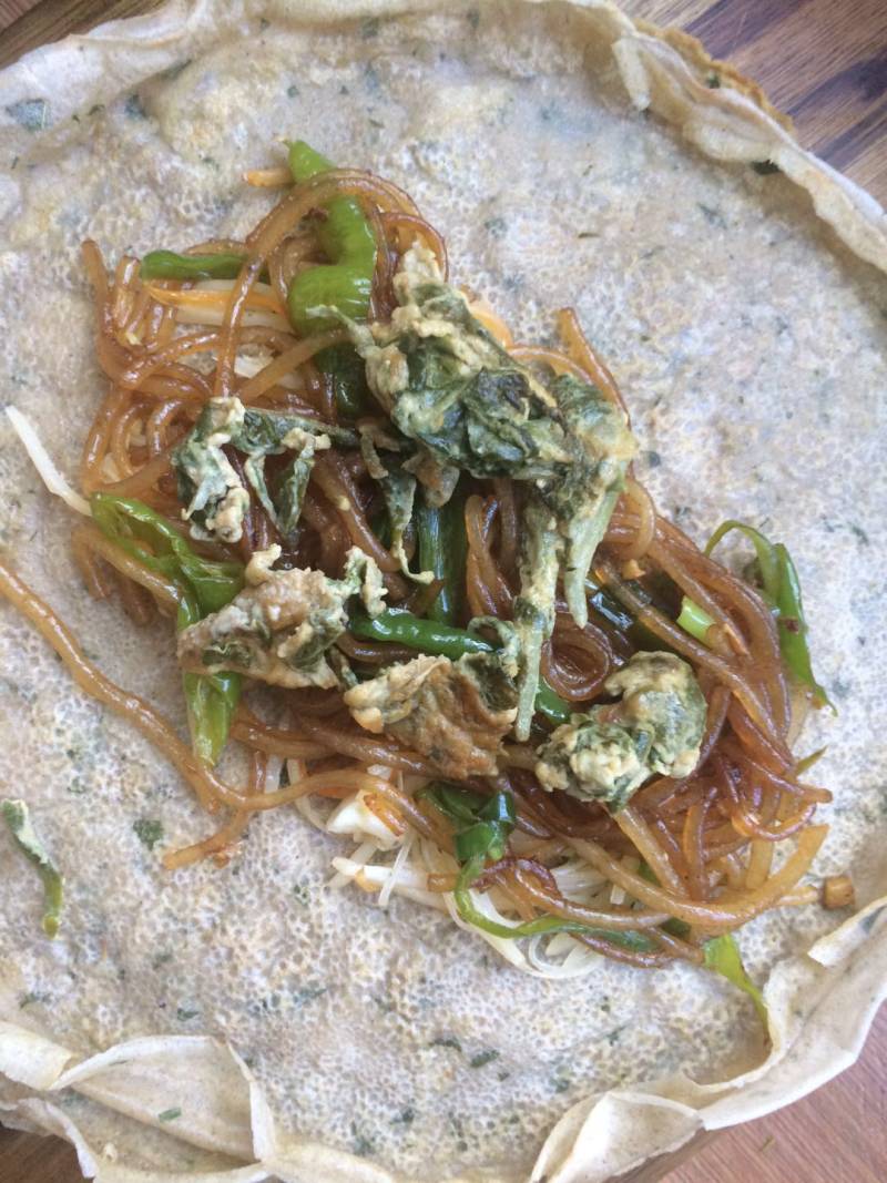 花椒叶荞麦煎饼的做法步骤：12