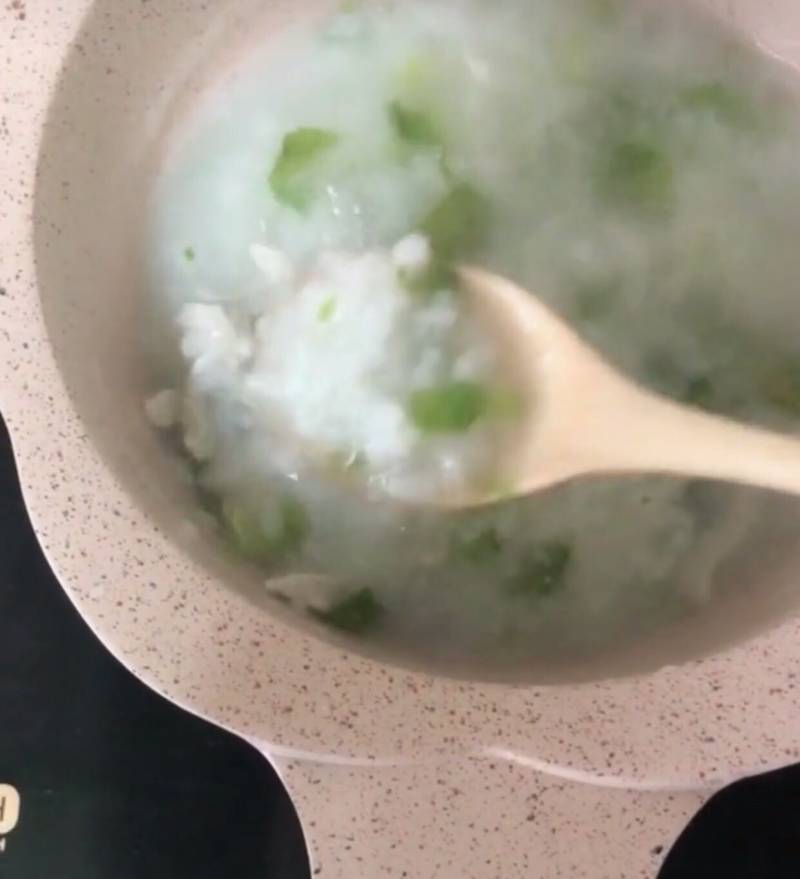 青菜肉丝粥的做法步骤：8