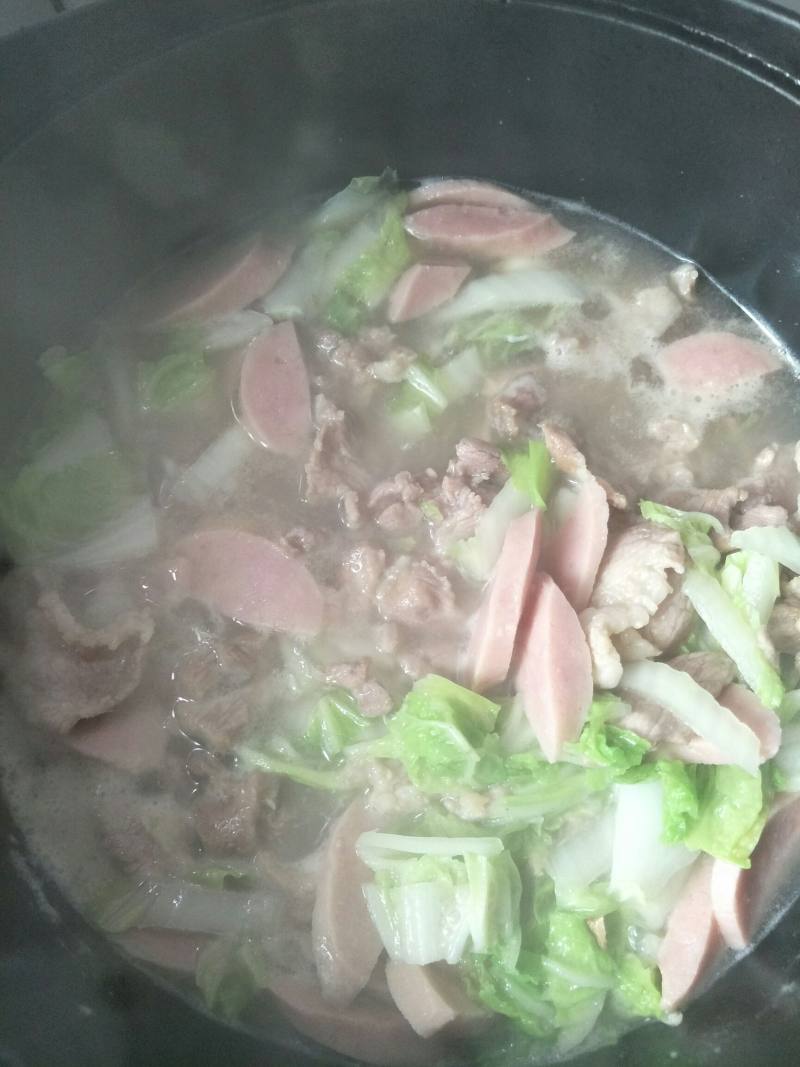 白菜肉片煲的做法步骤：8