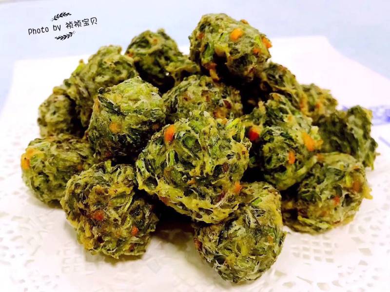 酥炸茼蒿丸的做法步骤：15