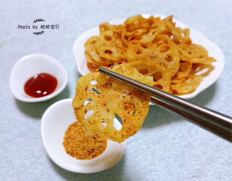 #自制零食#酥炸藕片的做法步骤：11