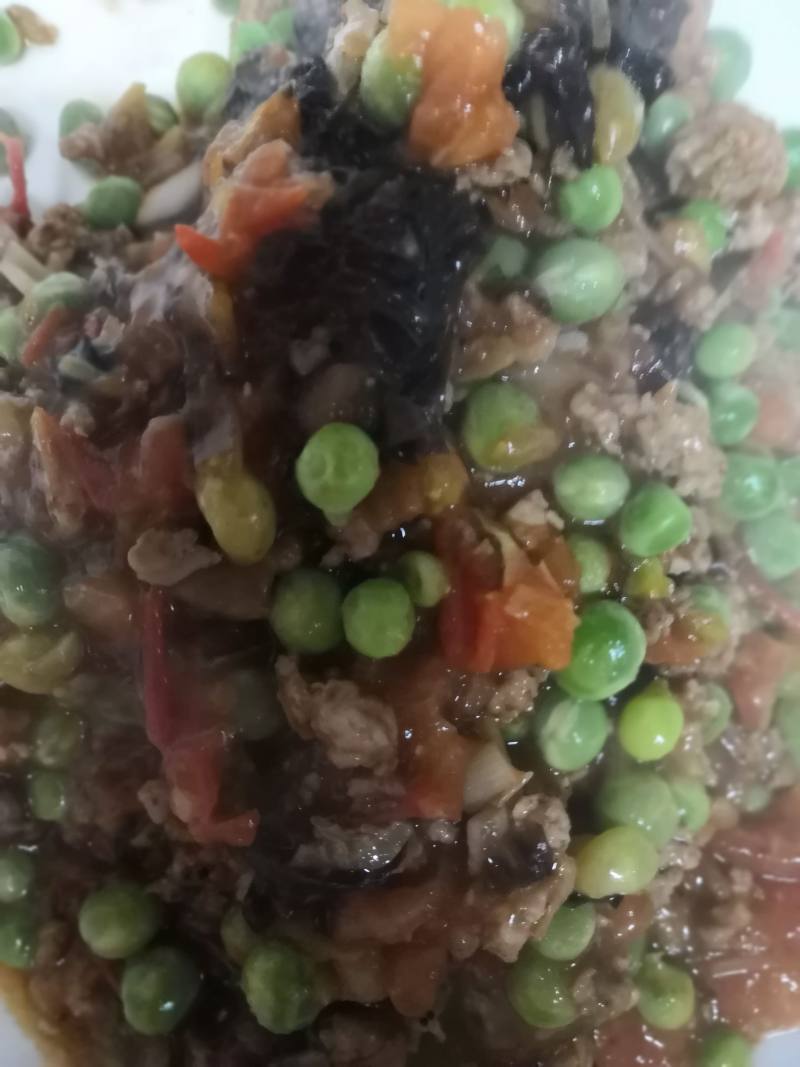 茄汁瘦肉豌豆饭的做法步骤：10