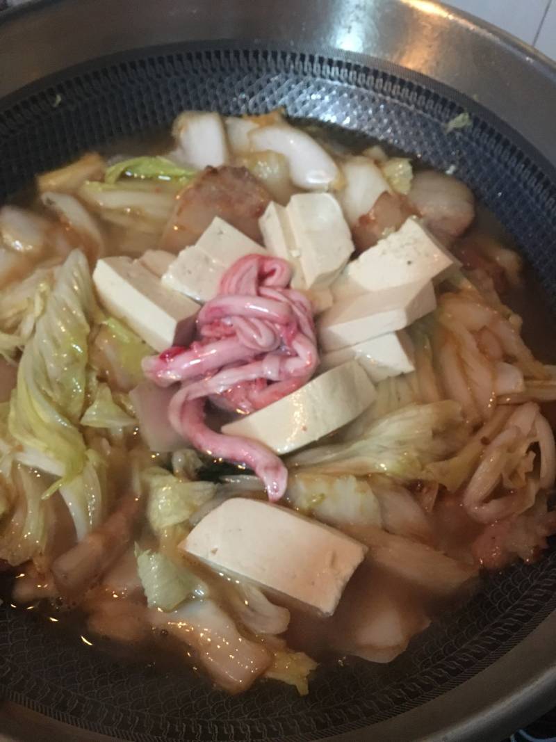 骨髓花肉白菜炖豆腐的做法步骤：14