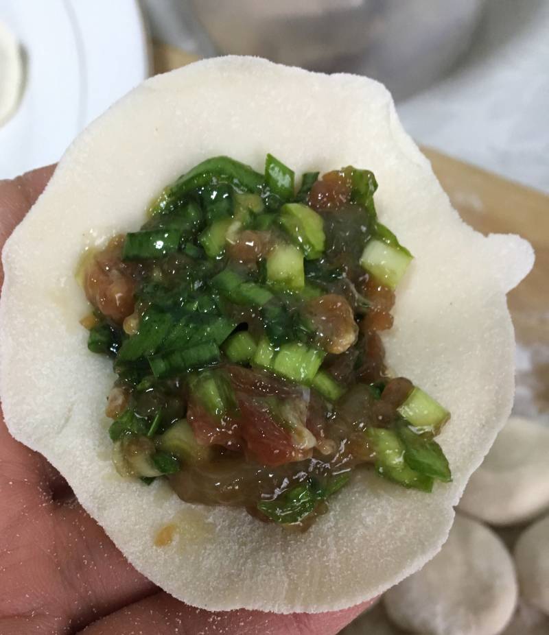 烫面元宝鲜虾饺的做法步骤：14