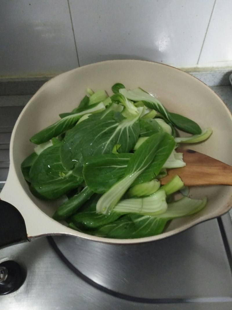 油菜炒豆腐的做法步骤：7