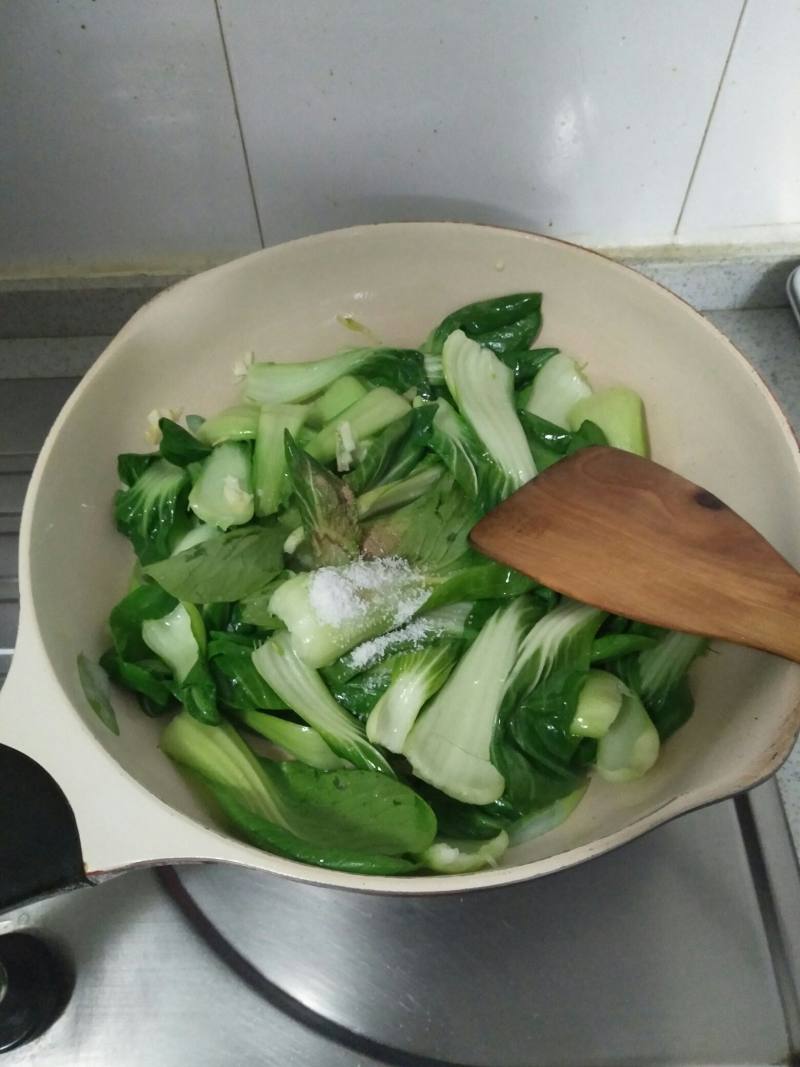 油菜炒豆腐的做法步骤：8