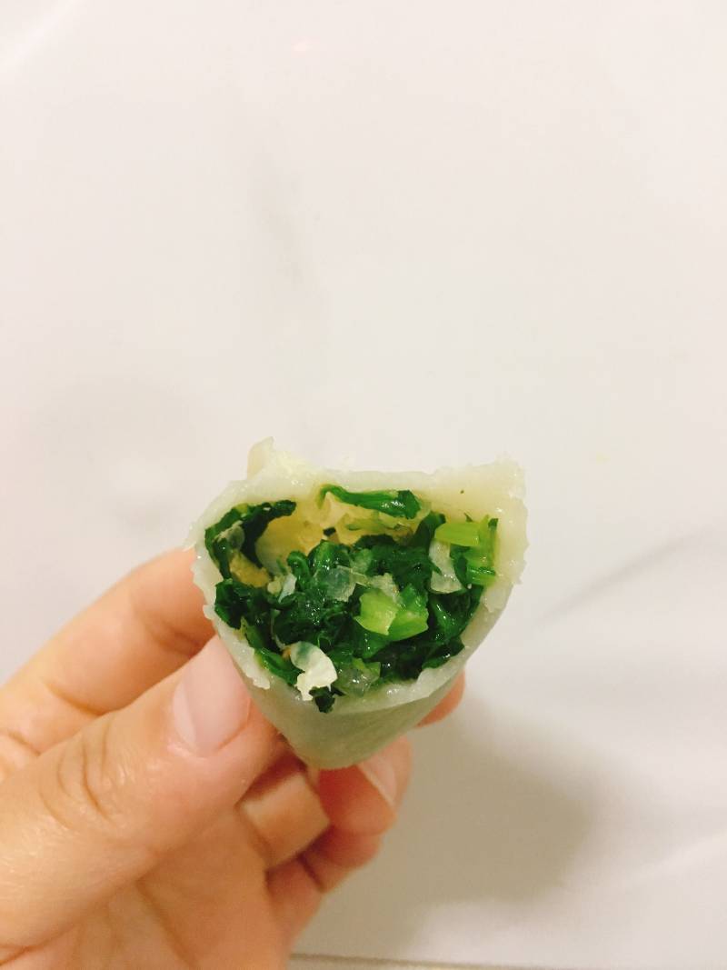 时令蔬菜  苔菜烫面蒸饺的做法步骤：17