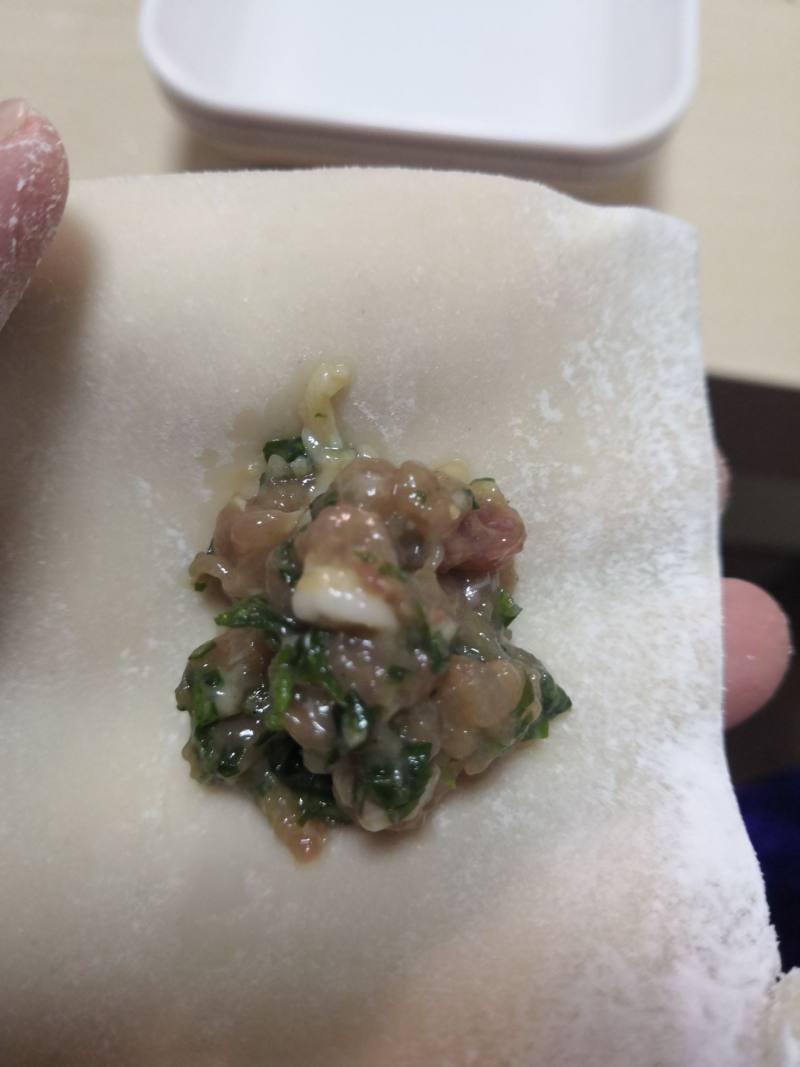 荠菜肉末鲜虾小馄饨的做法步骤：7