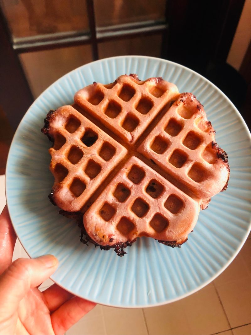 甘蓝杂粮果仁华夫饼的做法步骤：13