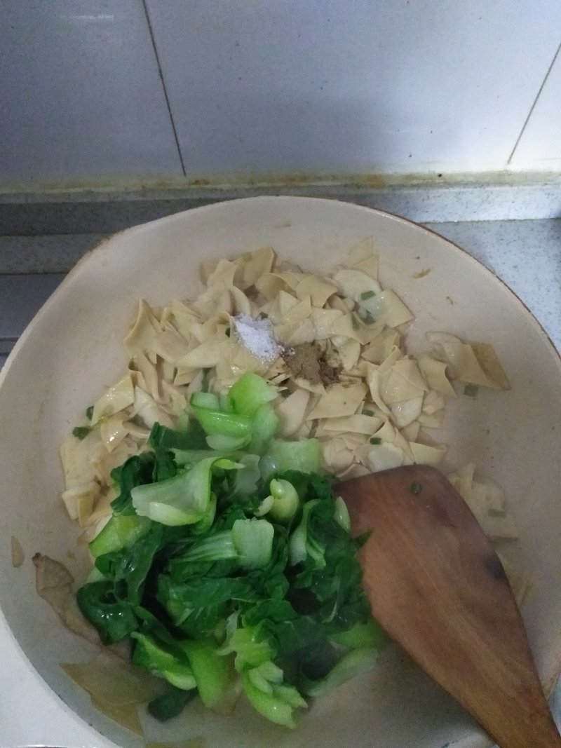 干豆腐炒油菜的做法步骤：12