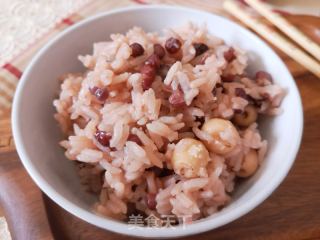 红豆莲子米饭的做法步骤：7