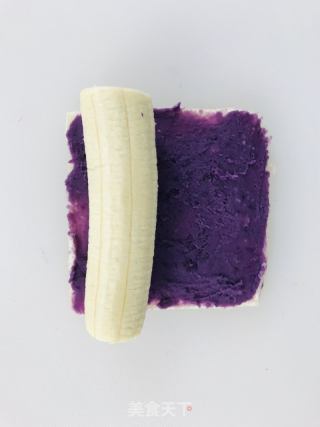 宝宝辅食 儿童食谱&香蕉紫薯卷的做法步骤：11