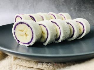 宝宝辅食 儿童食谱&香蕉紫薯卷的做法步骤：15