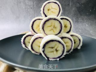 宝宝辅食 儿童食谱&香蕉紫薯卷的做法步骤：16