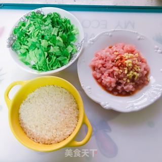 青菜瘦肉粥的做法步骤：1