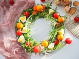 圣诞创意蔬菜花环沙拉🍎低脂低卡健康💯的做法步骤：8