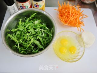 荠菜鸡蛋素春卷～低脂少油版的做法步骤：1