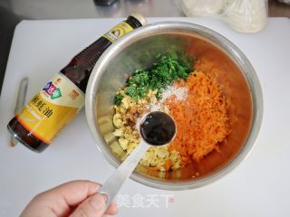 荠菜鸡蛋素春卷～低脂少油版的做法步骤：4