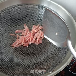 肉丝鸡毛菜炒粉的做法步骤：6