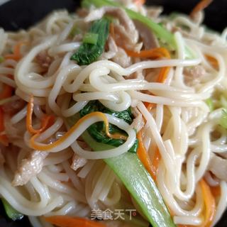 肉丝鸡毛菜炒粉的做法步骤：16