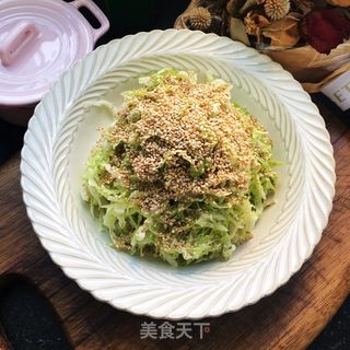 芝麻拌包菜丝的做法步骤：10