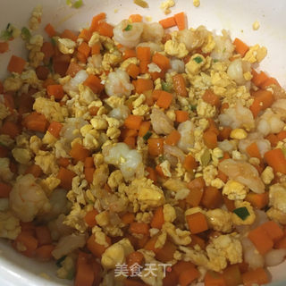 鸡蛋虾仁炒饭的做法步骤：6