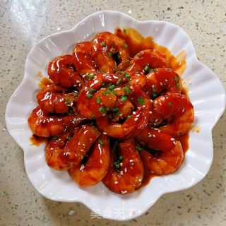 油焖茄汁大虾的做法步骤：7