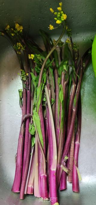 蒜末炒紫菜心的做法步骤：1