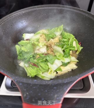 小白菜炒豆腐的做法步骤：7