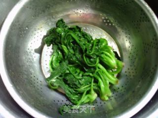瘦肉丝茭白炒菠菜的做法步骤：5