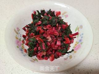 洋葱绿豆芽炒红色莙荙菜的做法步骤：3