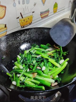 五花肉炒油菜的做法步骤：7