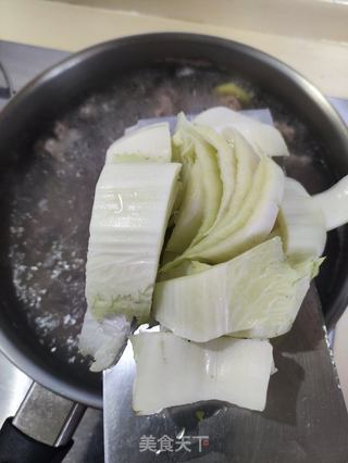 瑶柱肉末豆腐白菜汤的做法步骤：7