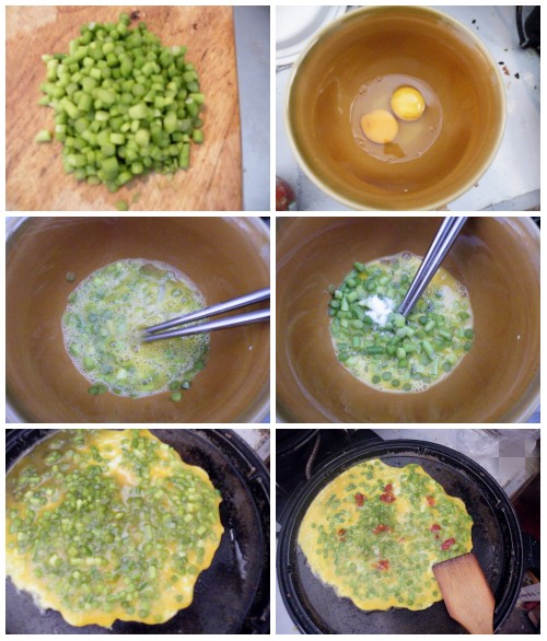 蒜苔煎鸡蛋图片