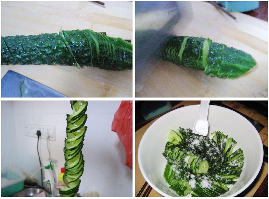 蓑衣黄瓜的切法图片