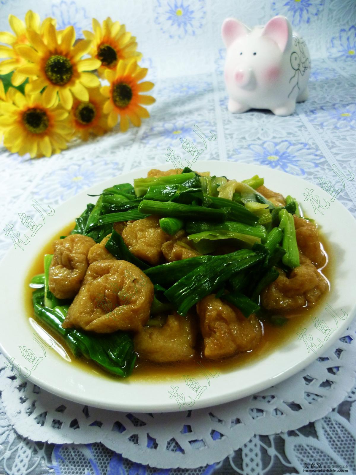 我家的家常小菜由我做~~~~~~大蒜炒小油豆腐