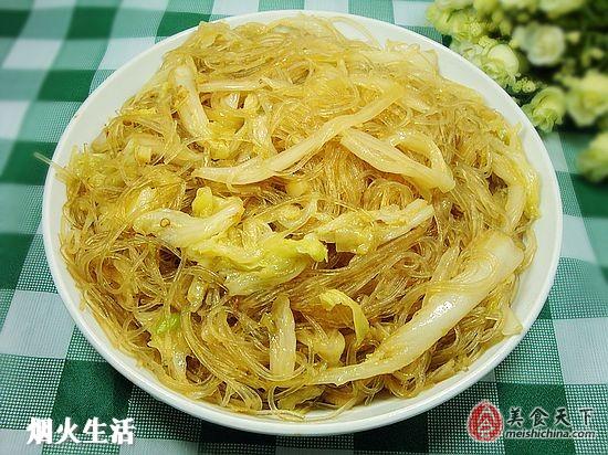 家常小菜蠔油白菜炒粉絲