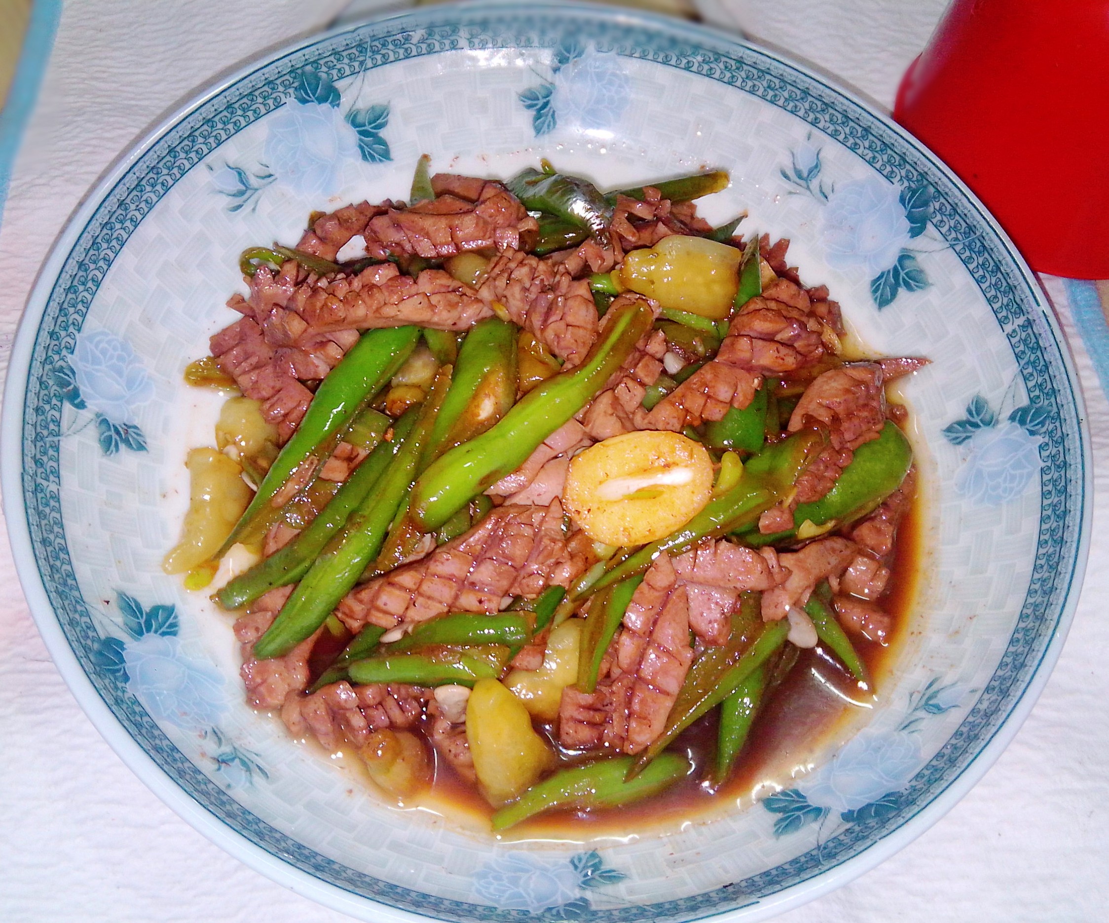 四季豆溜腰花