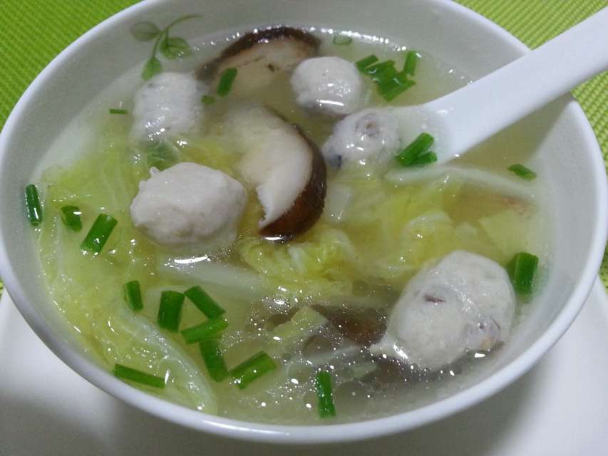 香菇白菜肉丸汤
