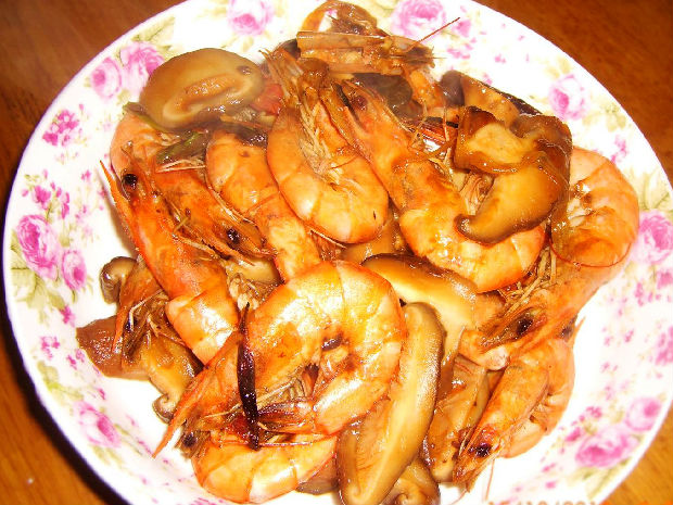 香菇炒虾图片