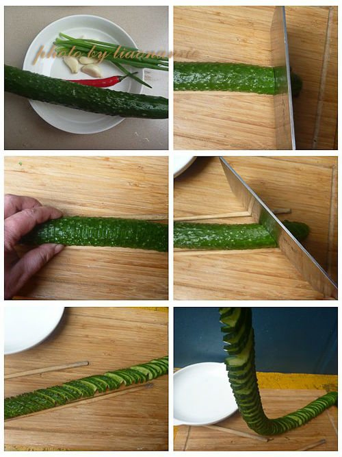 蓑衣黄瓜的切法图片