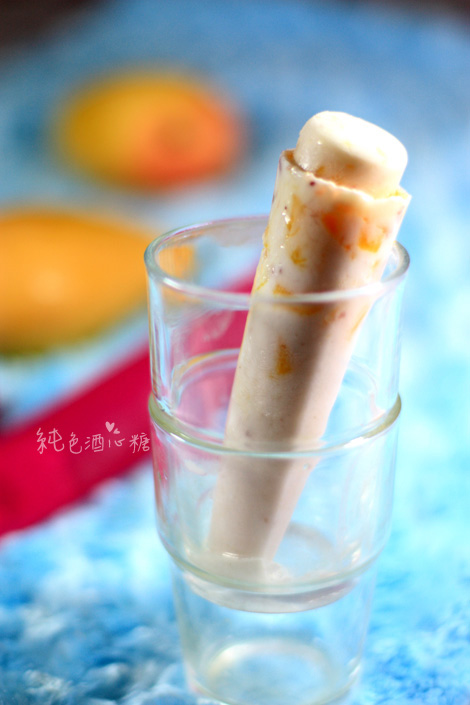 酸奶芒果棒冰——夏日棒冰新吃法（如何切出好看的芒果块）乐葵试用