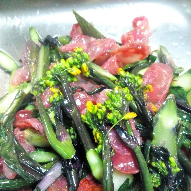 红菜苔炒香肠图片
