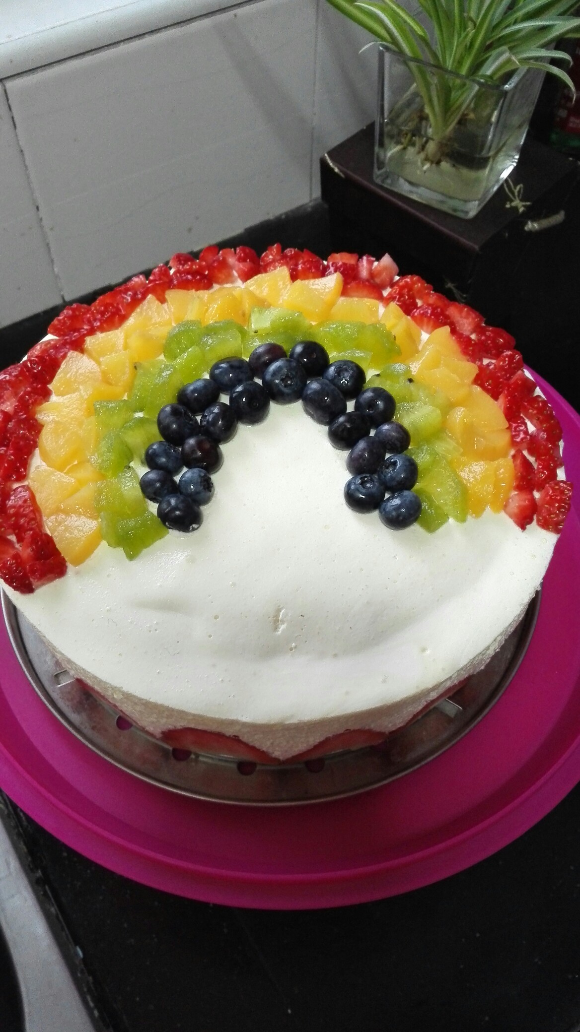 彩虹水果蛋糕图片大全图片