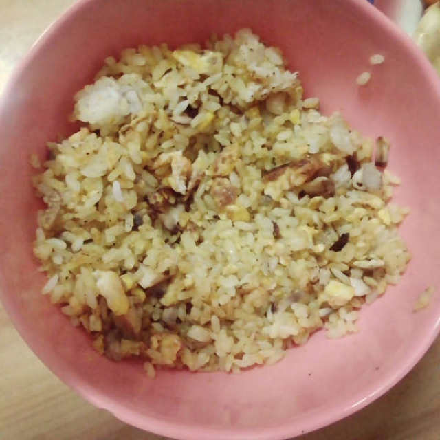 简单版咖喱鸡蛋蘑菇炒饭——【一人食】