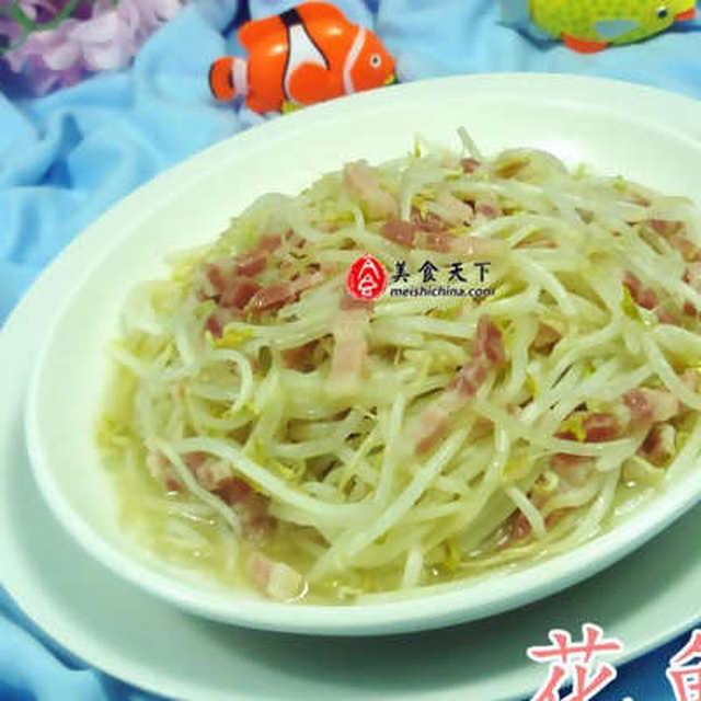 咸五花肉炒绿豆芽