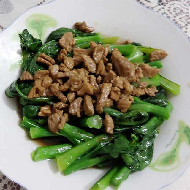 菜心炒瘦肉