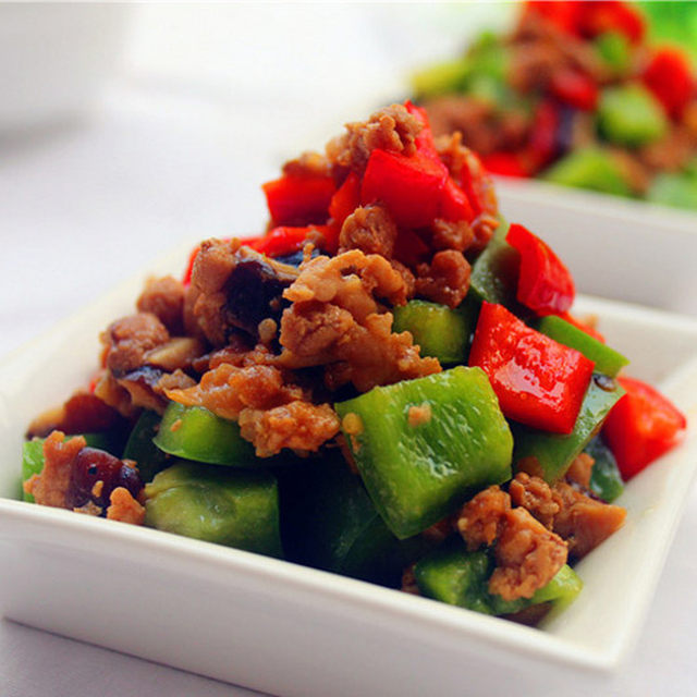 Double Pepper Mushroom and Minced Pork